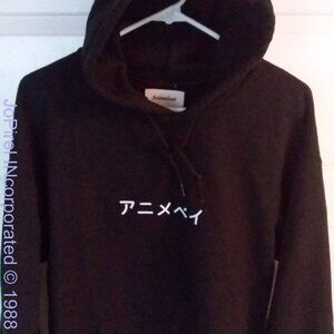 Rare Animebae Collection  SAD GIRLS Black Pillow Hoodie Size Med Women’s